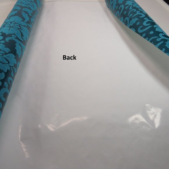 Vintage Turquoise Damask Flocked Wrapping Paper from Target 2006 45" long - Picture 6 of 8